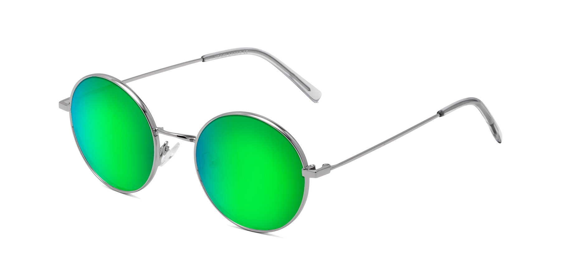 Angle of Moore in Silver with Green Mirrored Lenses