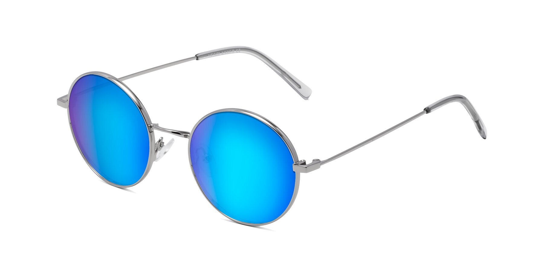 Angle of Moore in Silver with Blue Mirrored Lenses