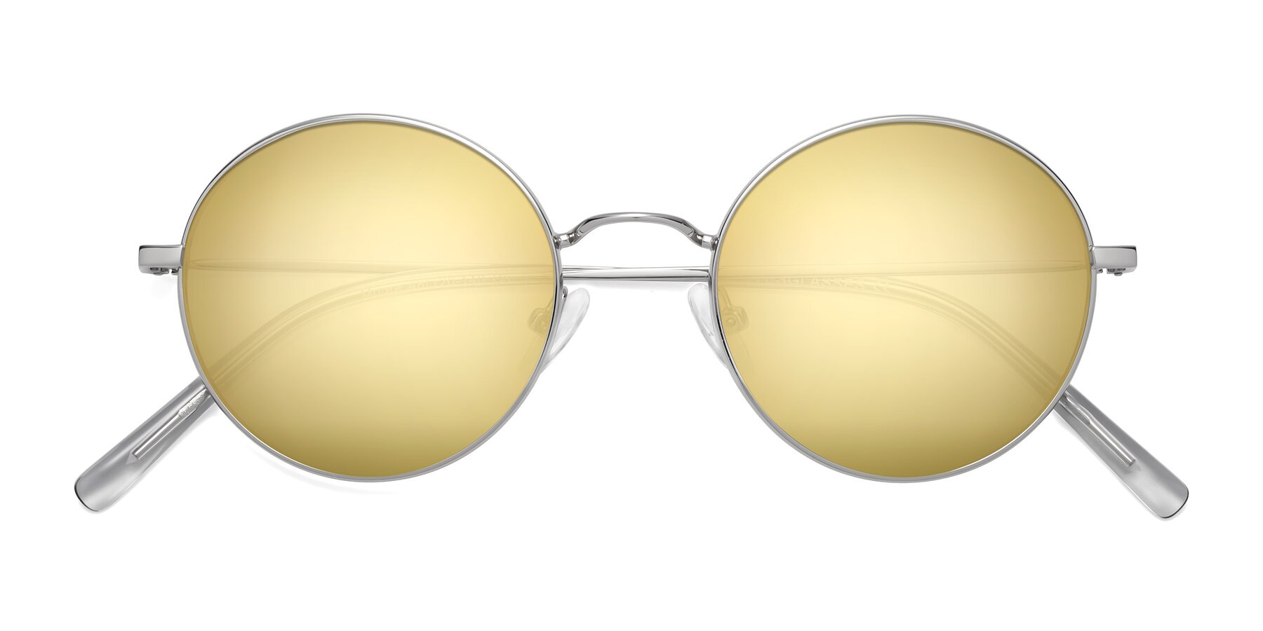 Folded Front of Moore in Silver with Gold Mirrored Lenses