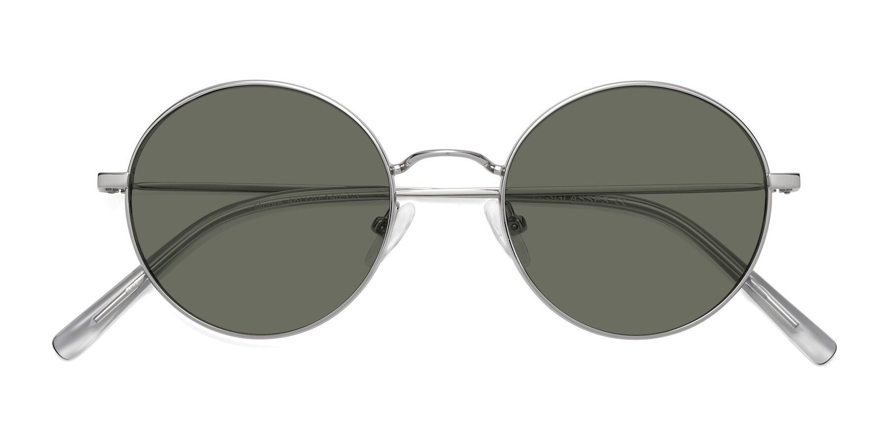 Folded Front of Moore in Silver with Gray Polarized Lenses