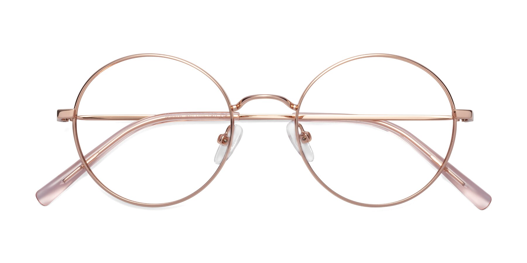 Folded Front of Moore in Rose Gold with Clear Eyeglass Lenses