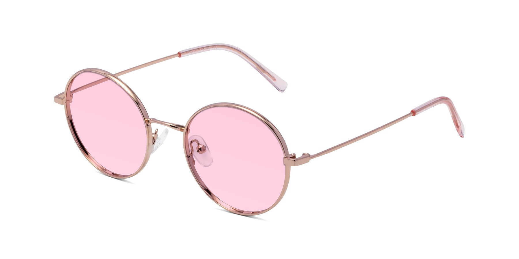 Angle of Moore in Rose Gold with Light Pink Tinted Lenses