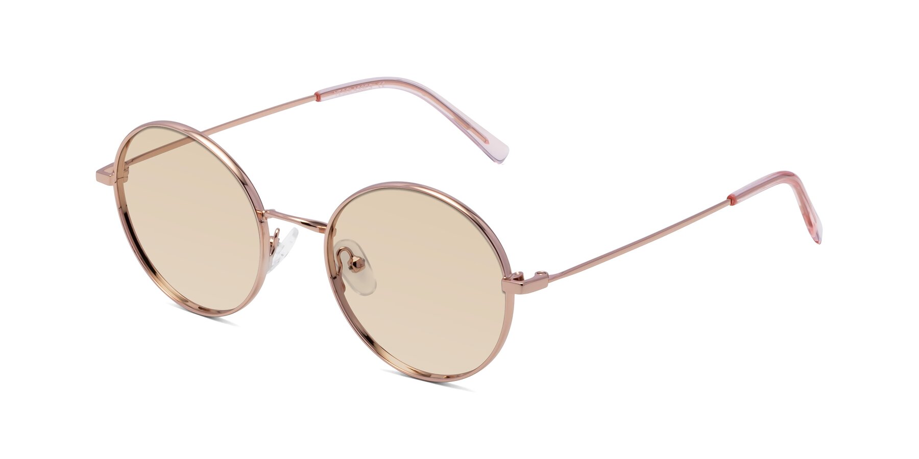 Angle of Moore in Rose Gold with Light Brown Tinted Lenses