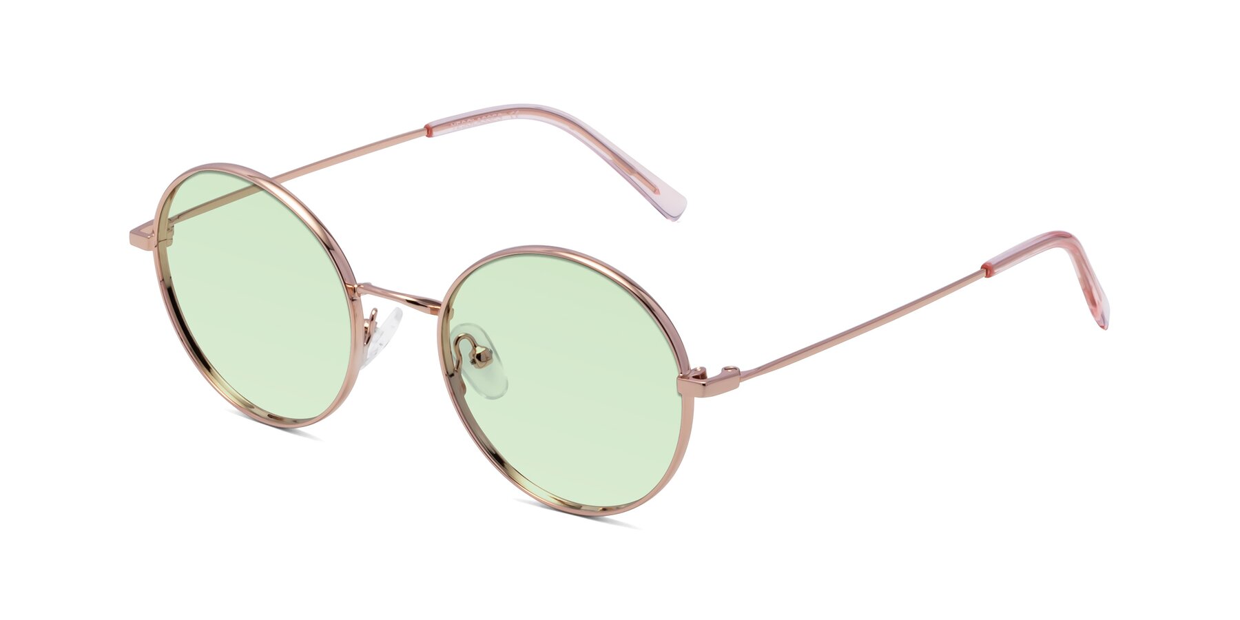 Angle of Moore in Rose Gold with Light Green Tinted Lenses