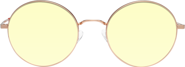 Rose Gold Retro Vintage Metal Round Tinted Sunglasses With Light Yellow Sunwear Lenses Moore 6315