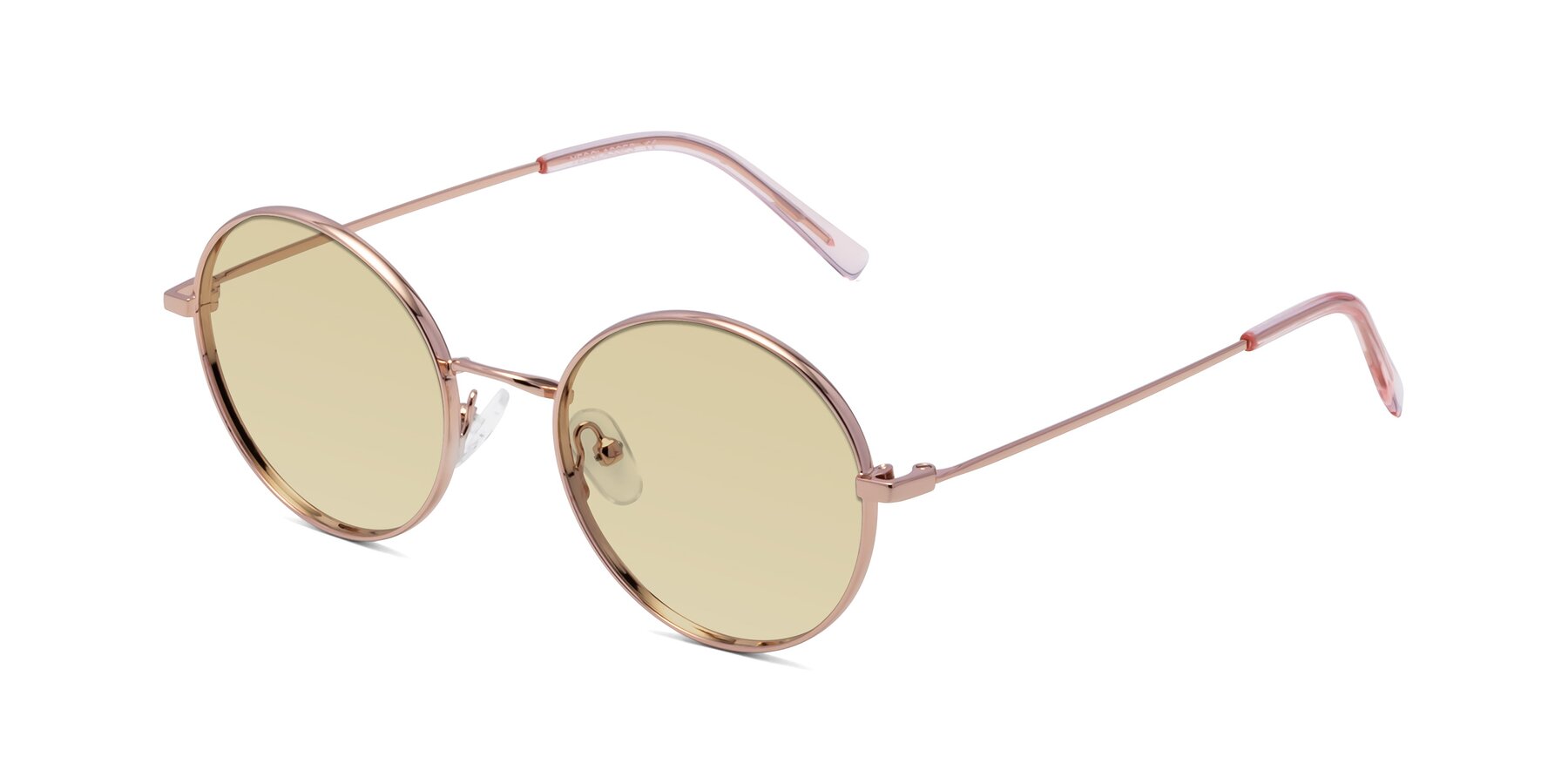 Angle of Moore in Rose Gold with Light Champagne Tinted Lenses