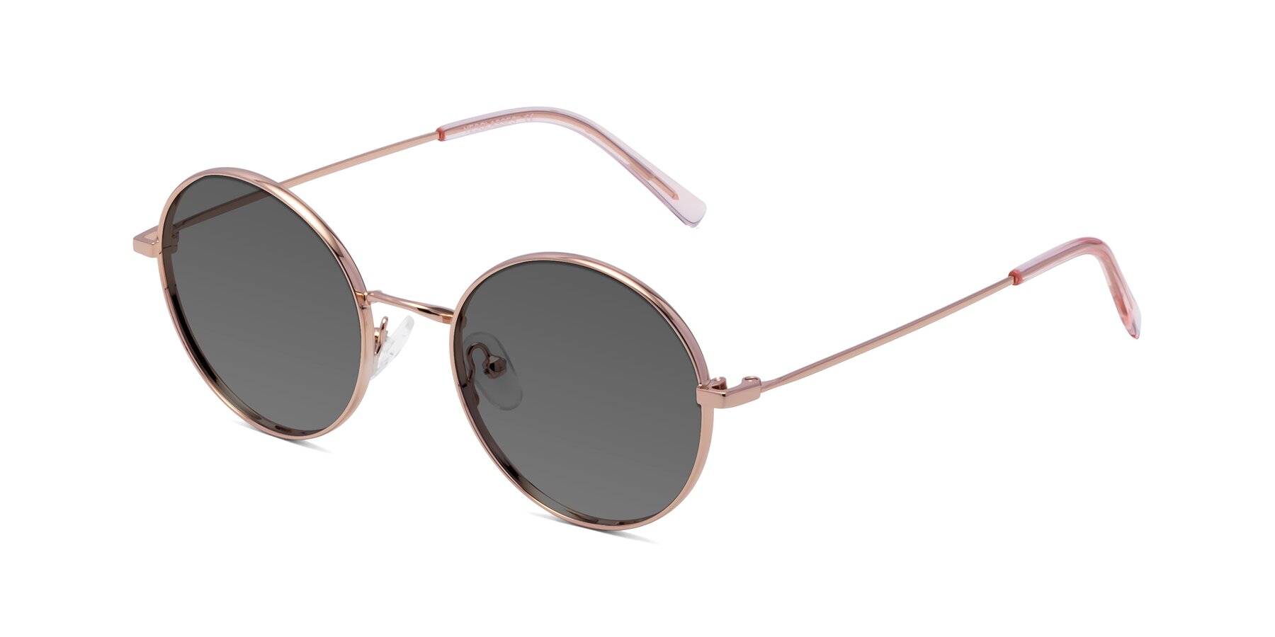 Angle of Moore in Rose Gold with Medium Gray Tinted Lenses