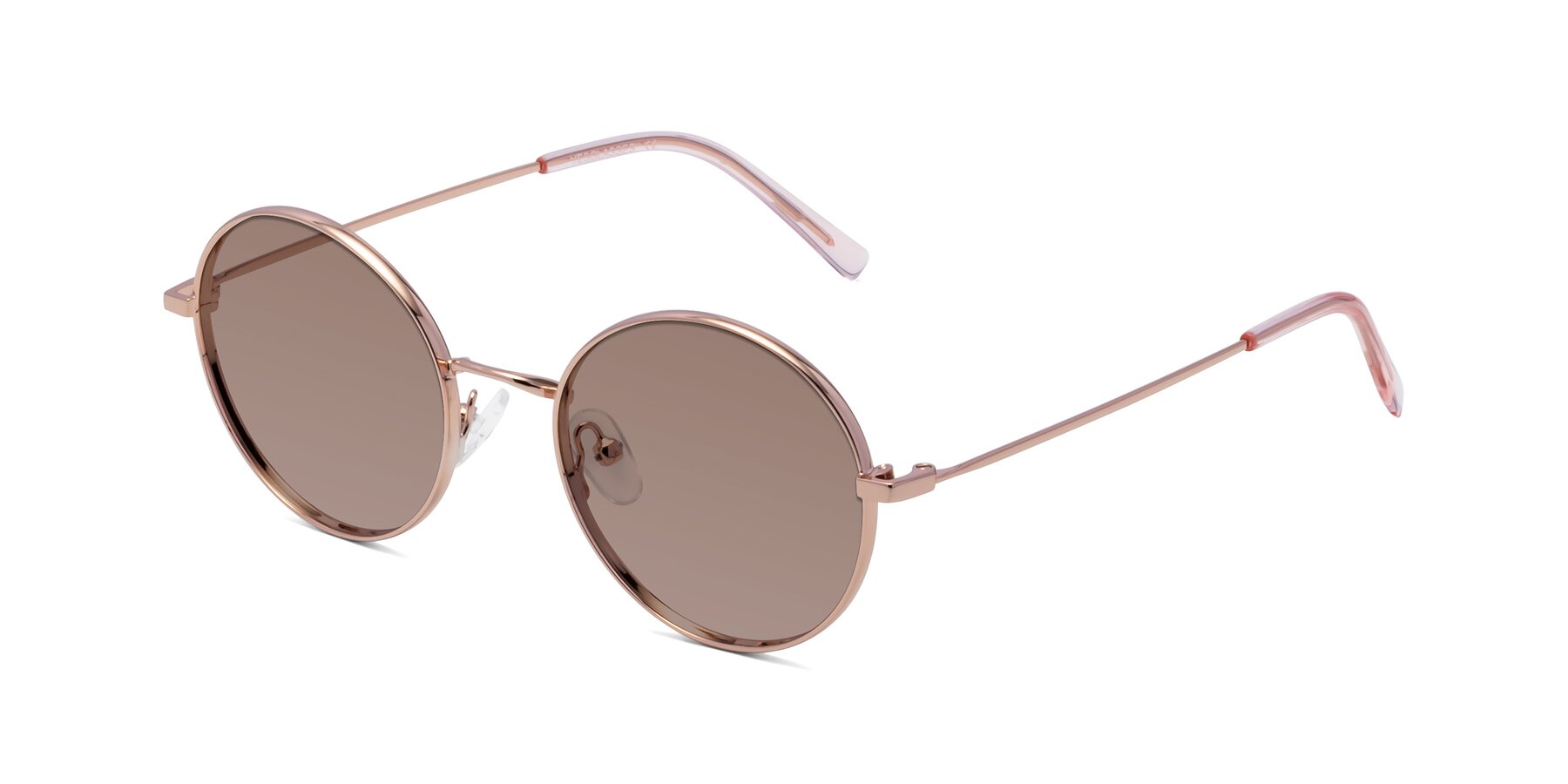 Angle of Moore in Rose Gold with Medium Brown Tinted Lenses