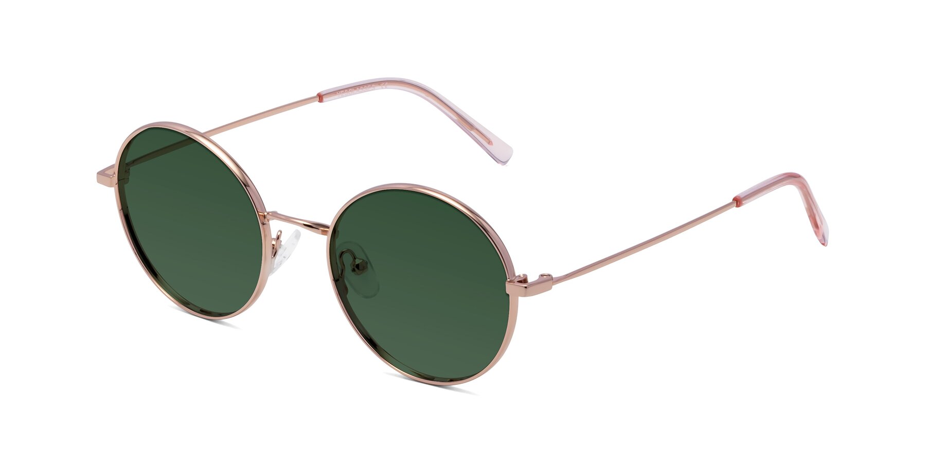 Angle of Moore in Rose Gold with Green Tinted Lenses