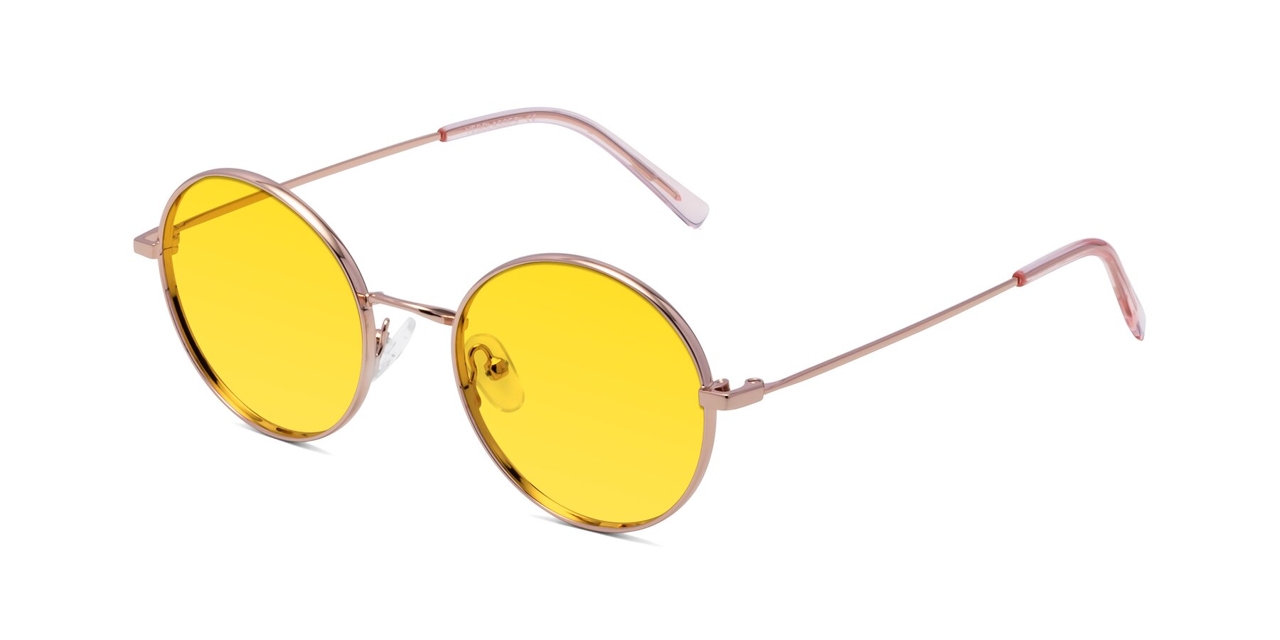 Angle of Moore in Rose Gold with Yellow Tinted Lenses