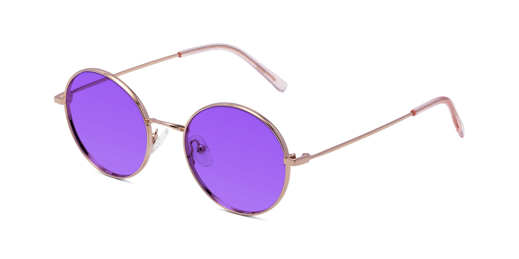 Angle of Moore in Rose Gold with Purple Tinted Lenses