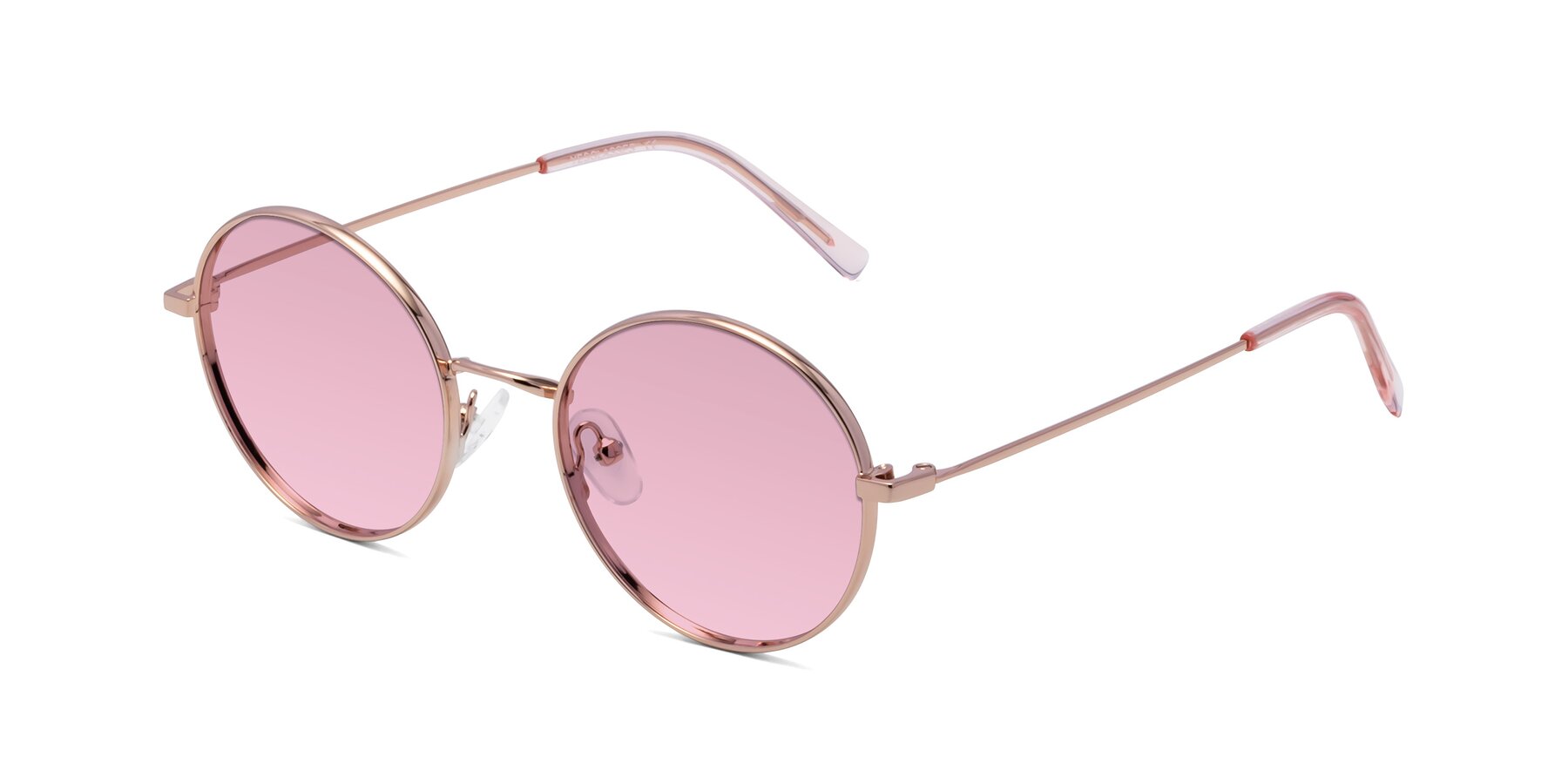 Angle of Moore in Rose Gold with Light Wine Tinted Lenses