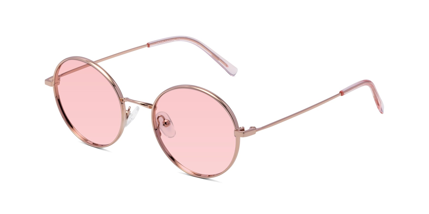 Angle of Moore in Rose Gold with Light Garnet Tinted Lenses