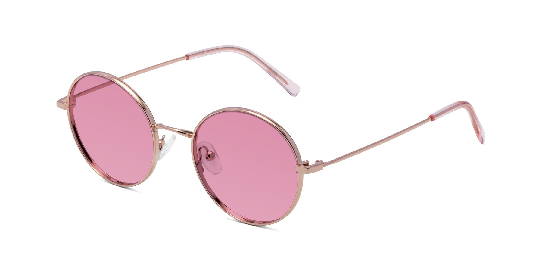 Angle of Moore in Rose Gold with Medium Wine Tinted Lenses