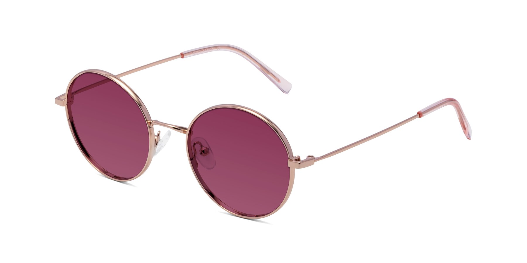 Angle of Moore in Rose Gold with Wine Tinted Lenses