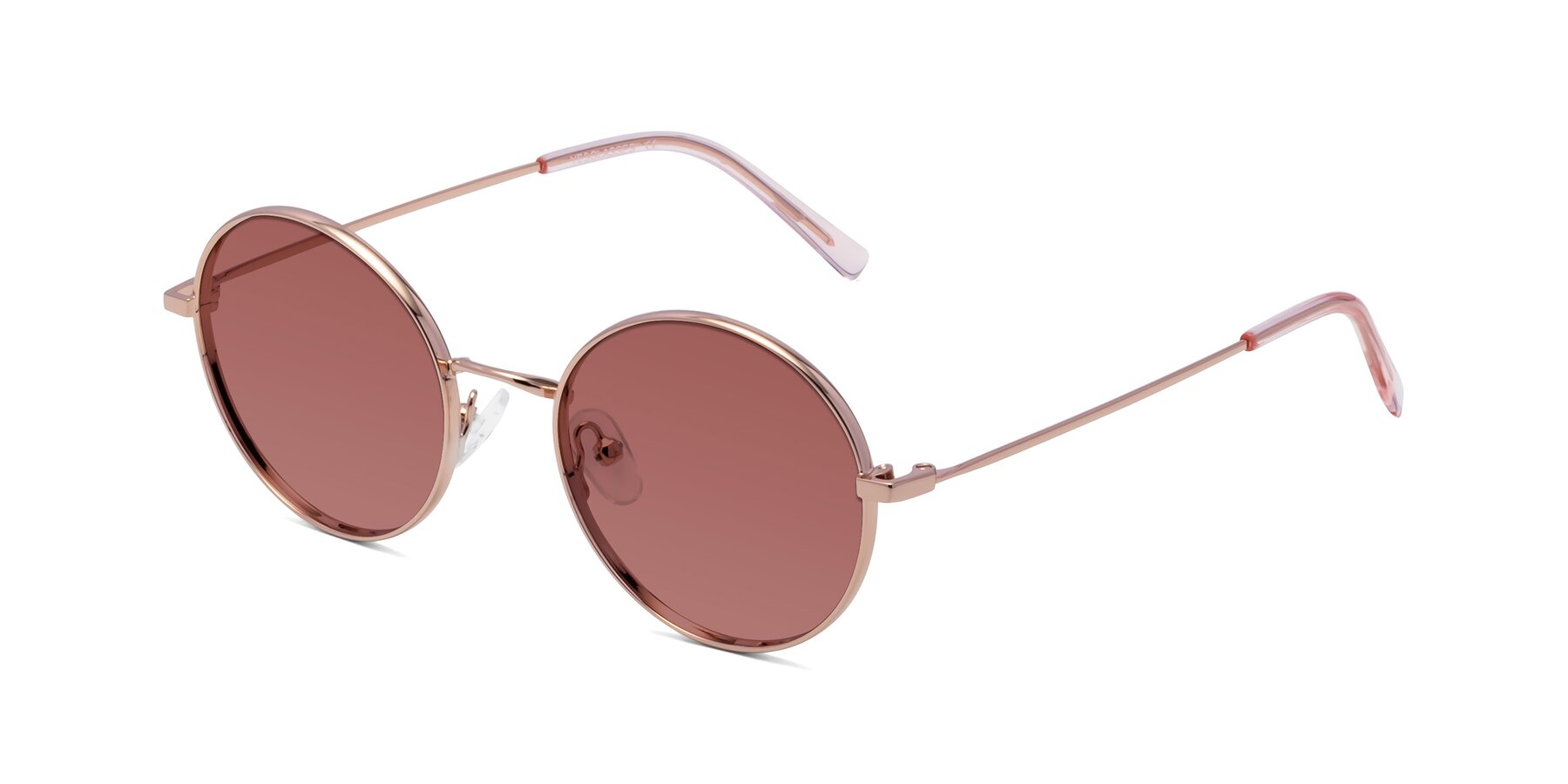 Angle of Moore in Rose Gold with Garnet Tinted Lenses