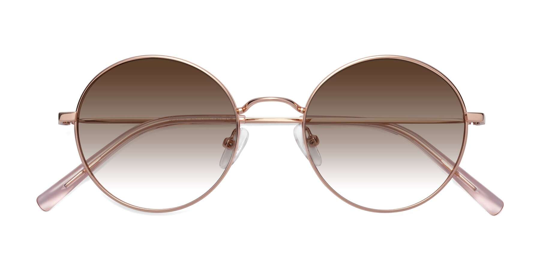 Folded Front of Moore in Rose Gold with Brown Gradient Lenses
