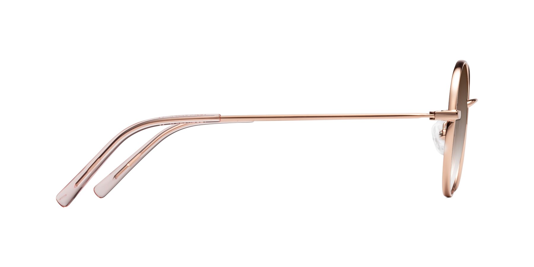 Side of Moore in Rose Gold with Brown Gradient Lenses
