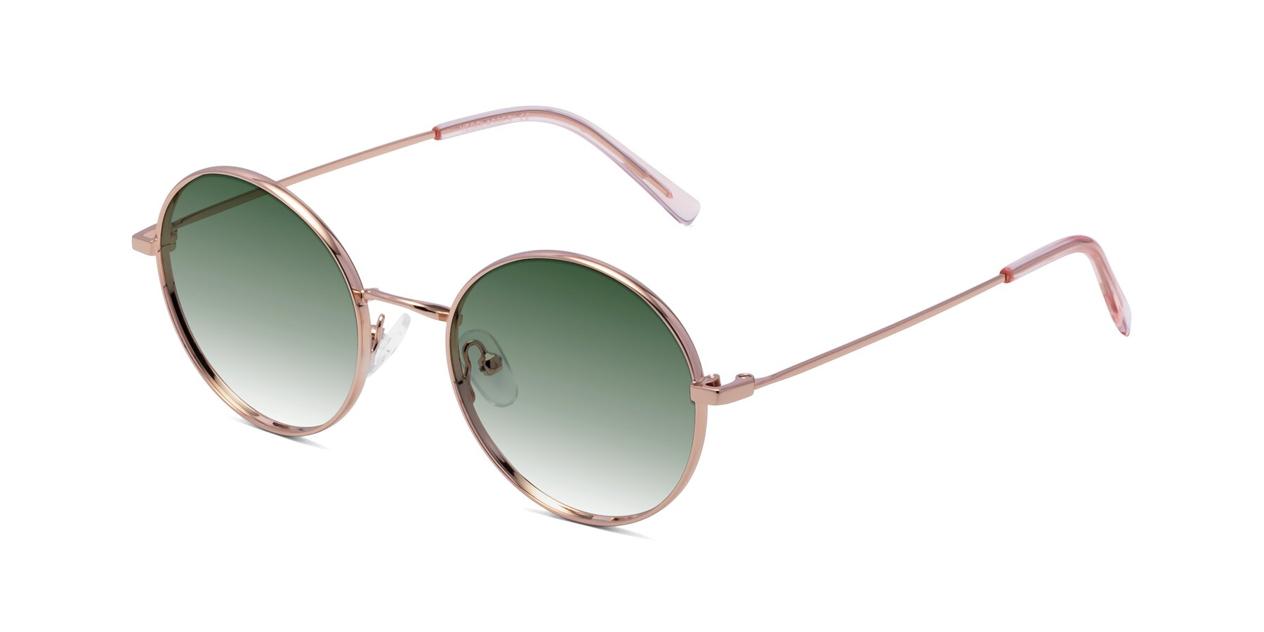 Angle of Moore in Rose Gold with Green Gradient Lenses