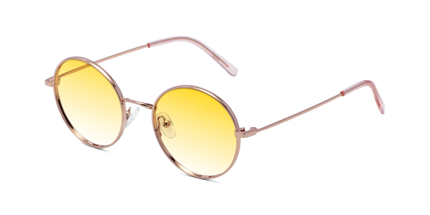 Angle of Moore in Rose Gold with Yellow Gradient Lenses