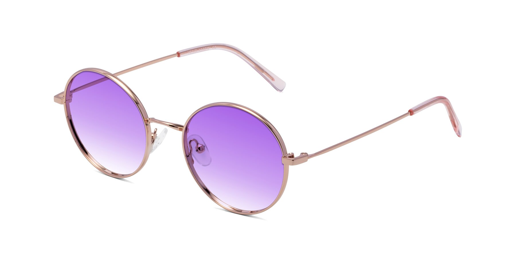 Angle of Moore in Rose Gold with Purple Gradient Lenses