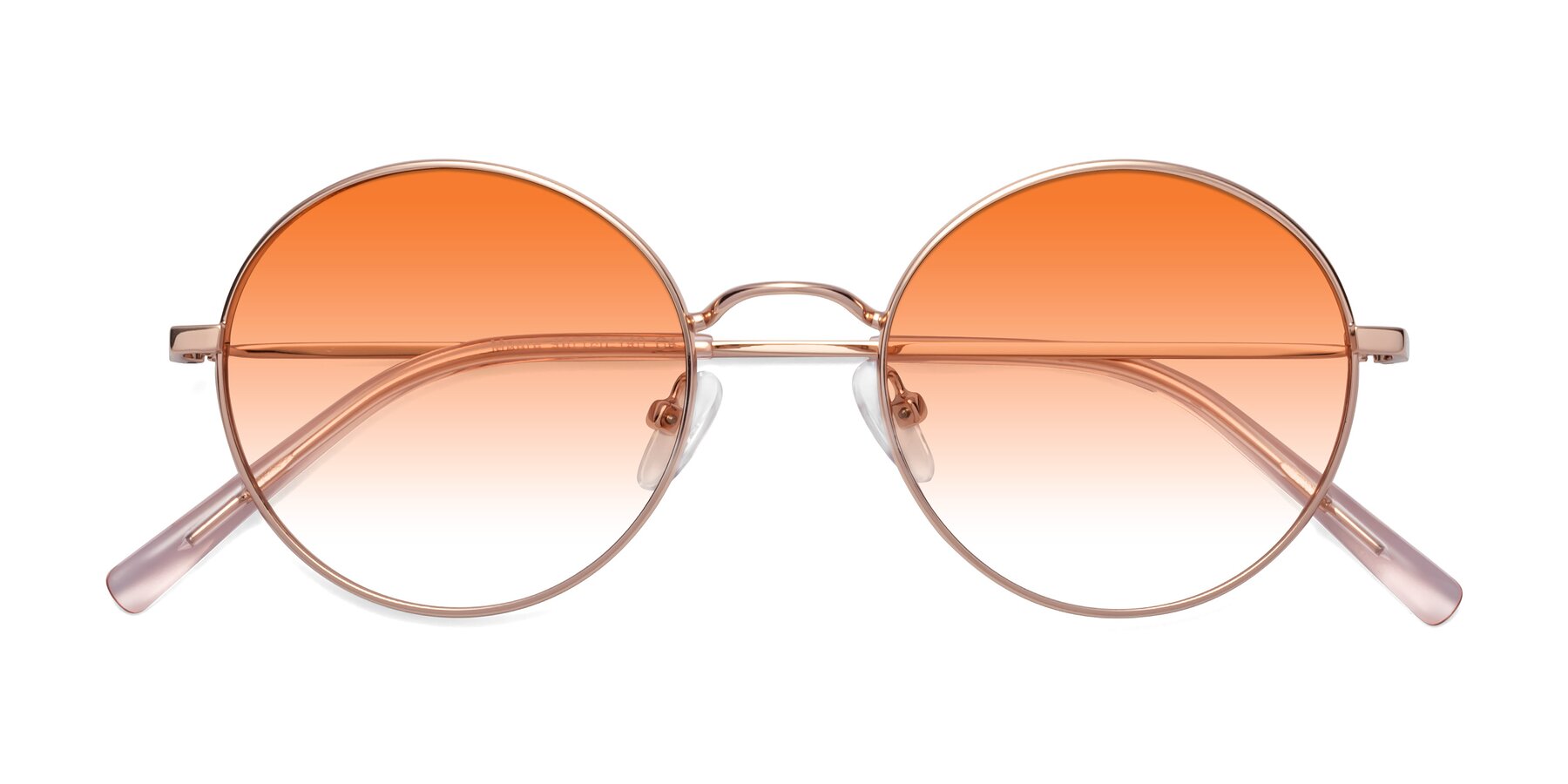 Folded Front of Moore in Rose Gold with Orange Gradient Lenses