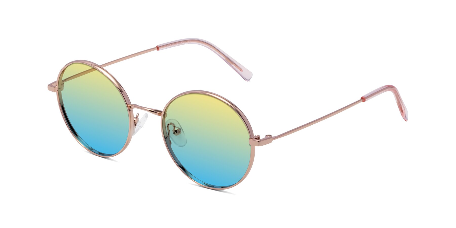 Angle of Moore in Rose Gold with Yellow / Blue Gradient Lenses