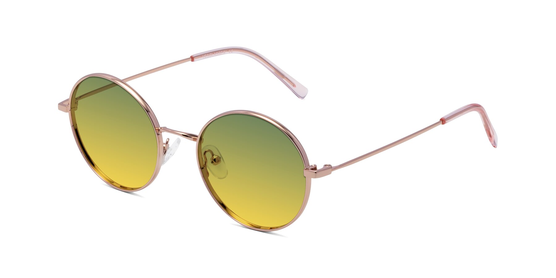 Angle of Moore in Rose Gold with Green / Yellow Gradient Lenses