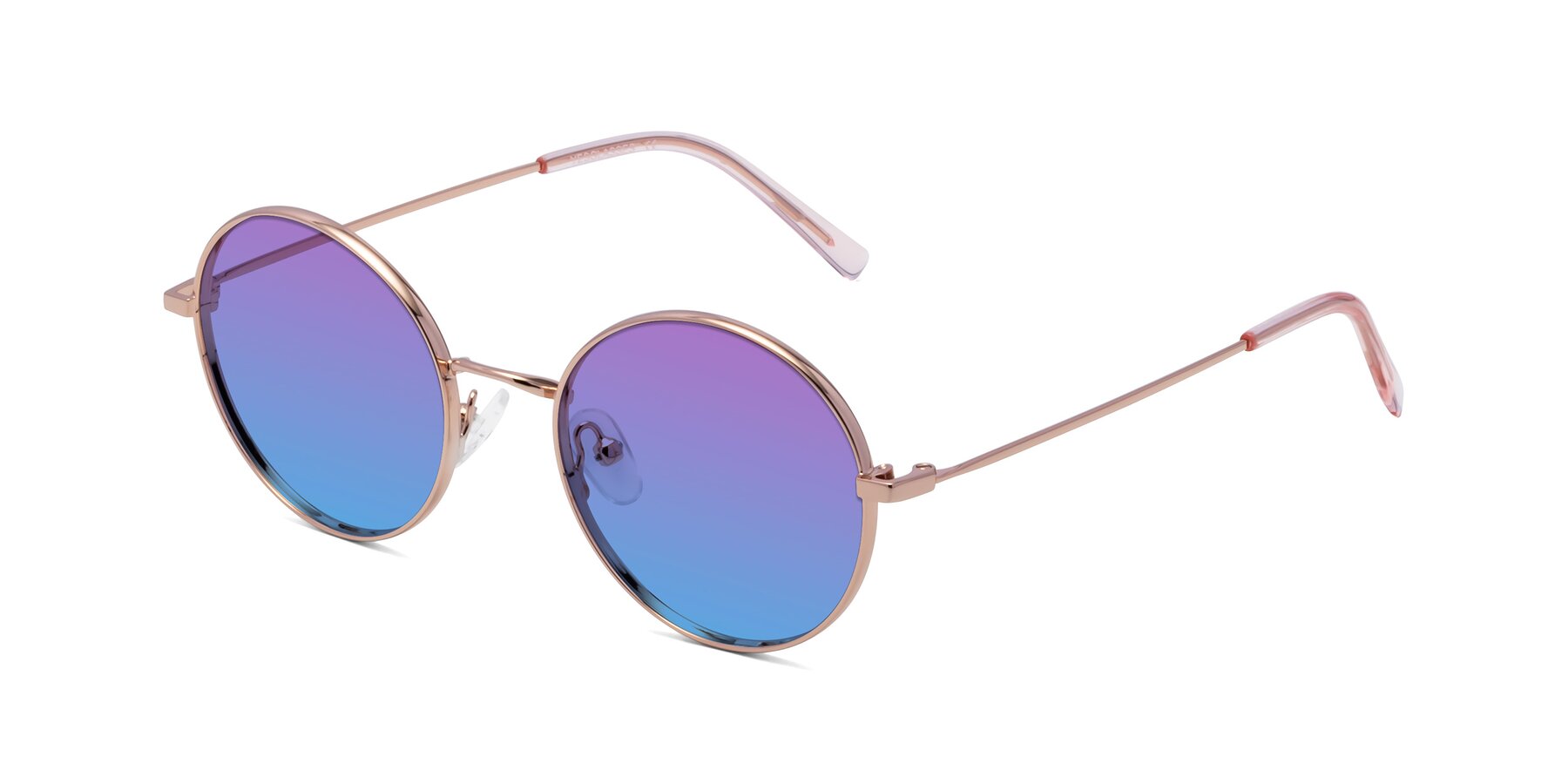 Angle of Moore in Rose Gold with Purple / Blue Gradient Lenses