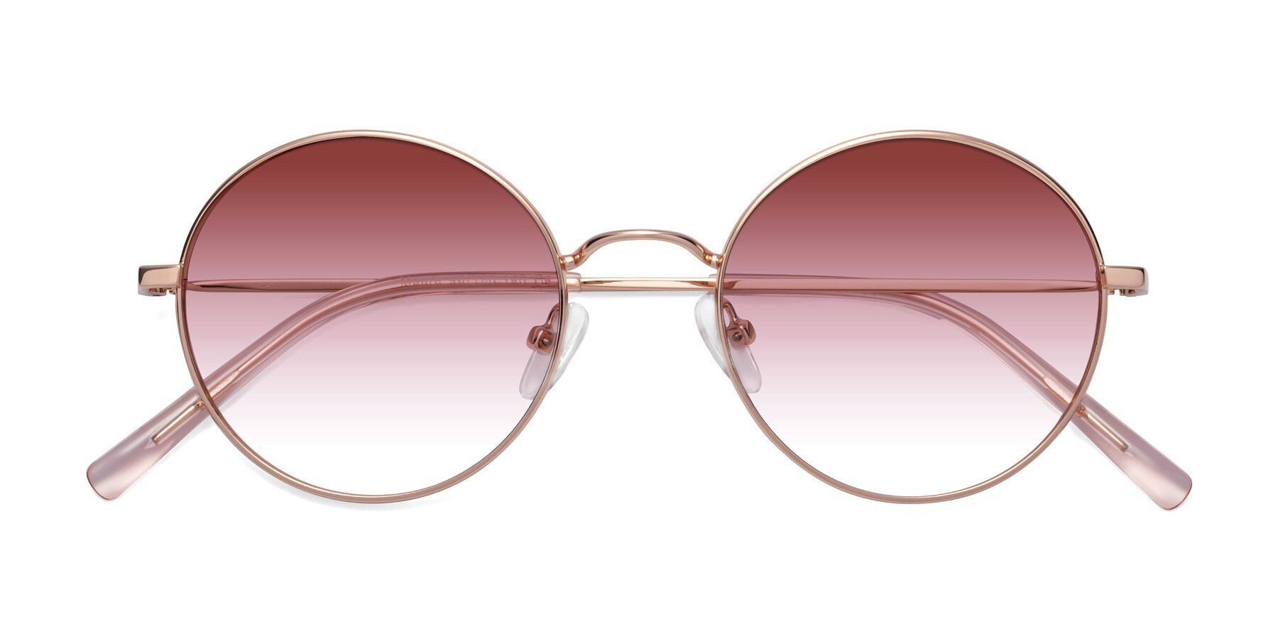 Folded Front of Moore in Rose Gold with Garnet Gradient Lenses