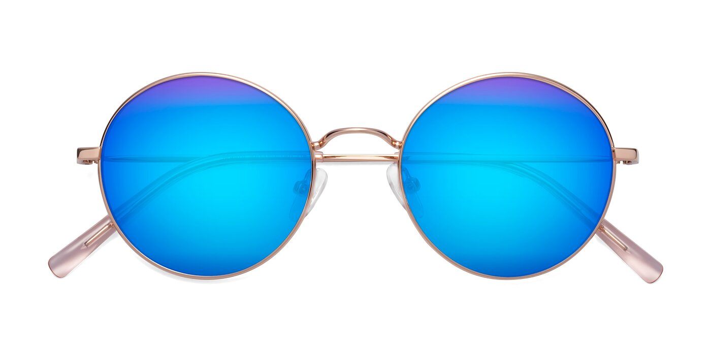 Moore - Rose Gold Flash Mirrored Sunglasses