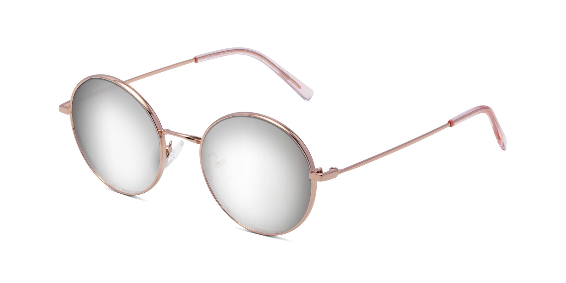 Angle of Moore in Rose Gold with Silver Mirrored Lenses