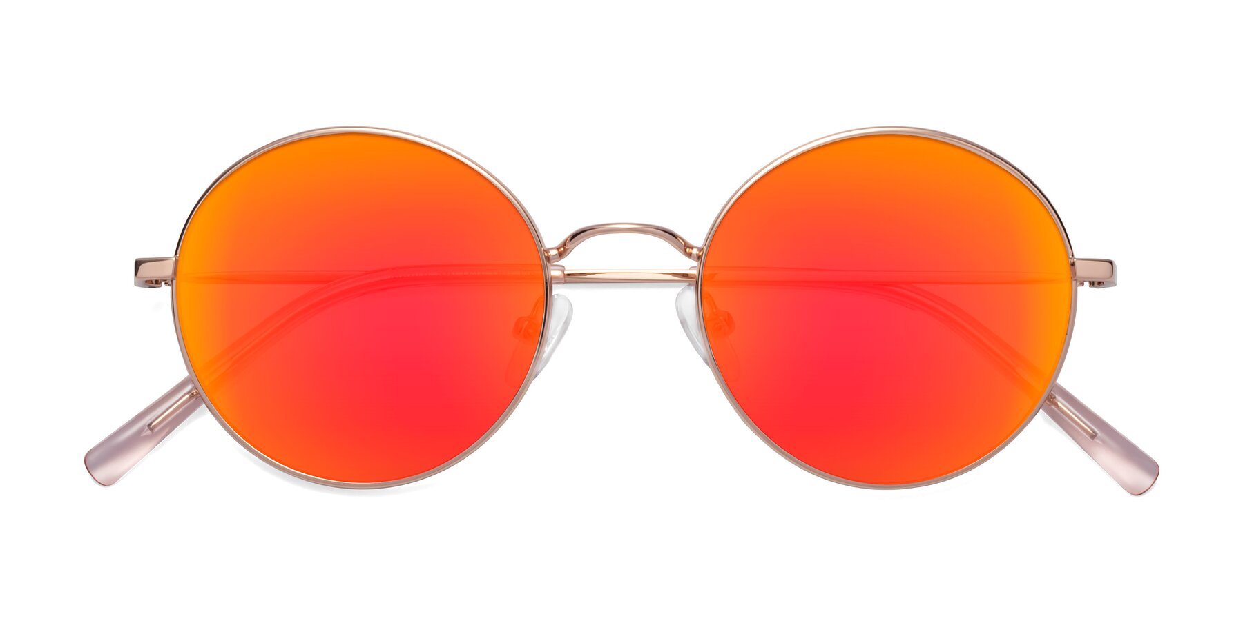 Folded Front of Moore in Rose Gold with Red Gold Mirrored Lenses