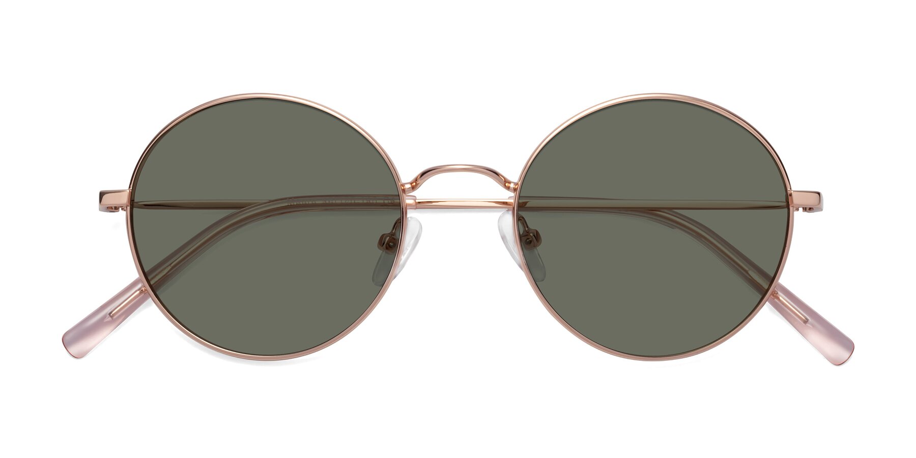 Folded Front of Moore in Rose Gold with Gray Polarized Lenses