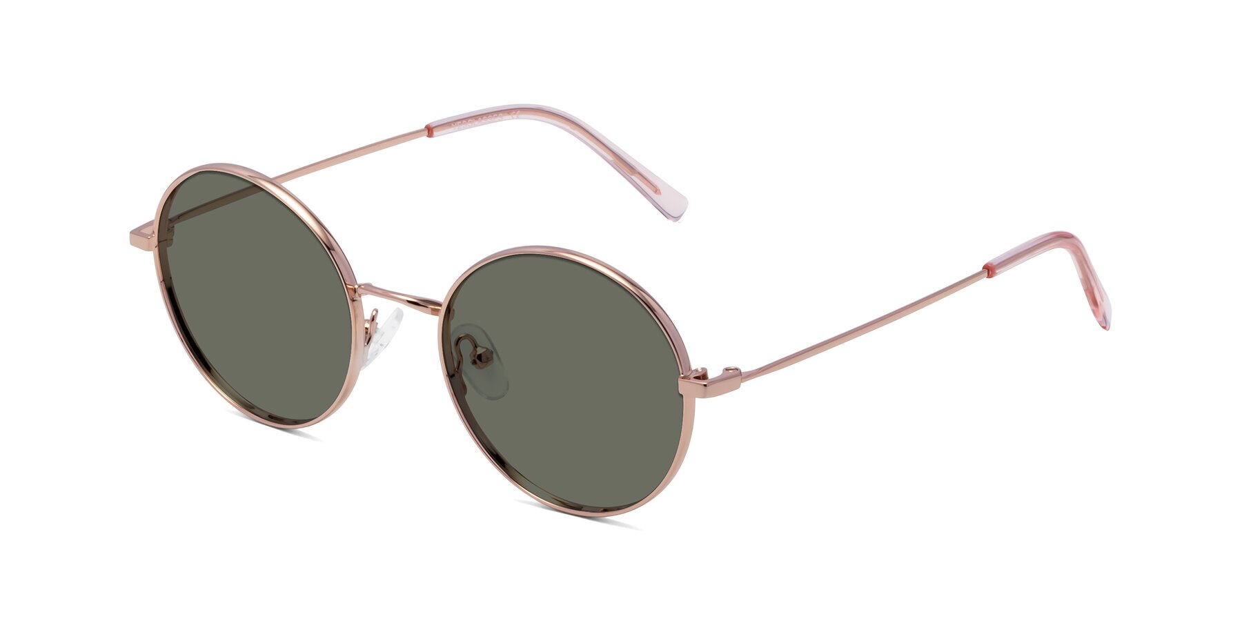 Angle of Moore in Rose Gold with Gray Polarized Lenses