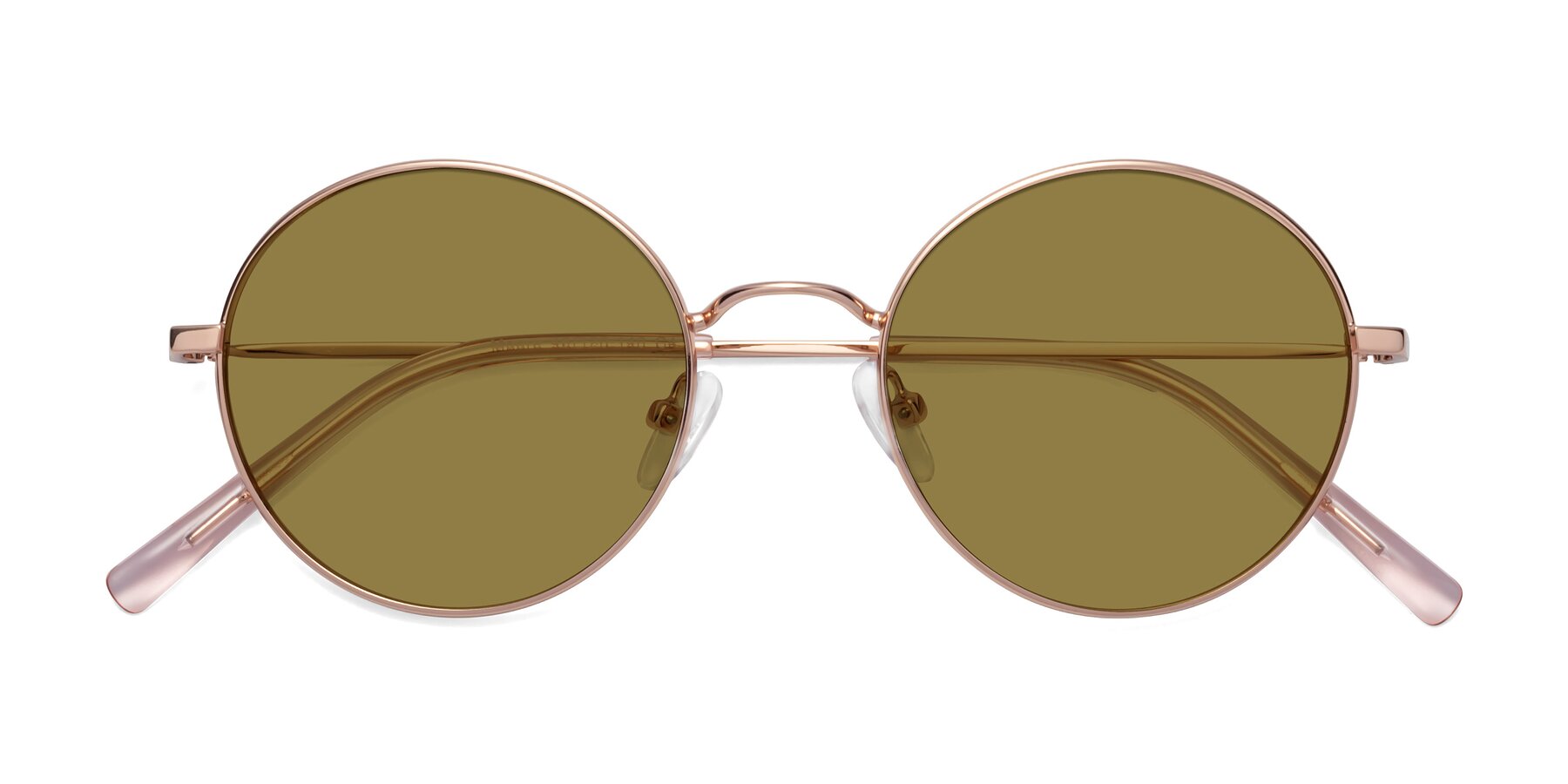 Folded Front of Moore in Rose Gold with Brown Polarized Lenses