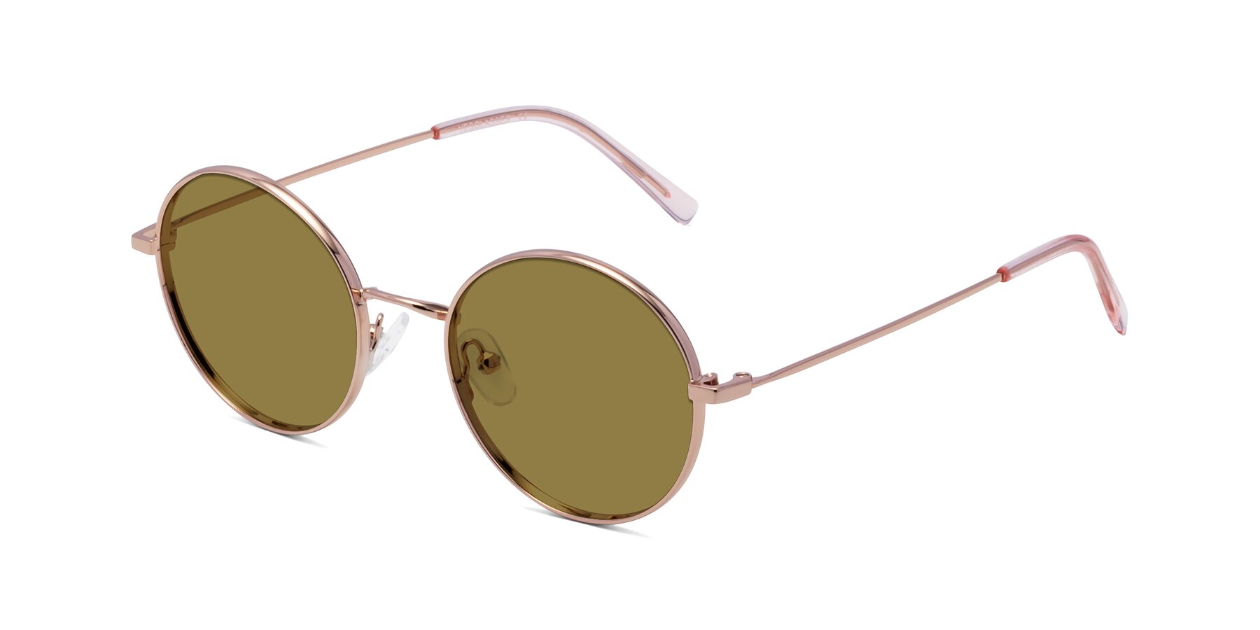 Angle of Moore in Rose Gold with Brown Polarized Lenses