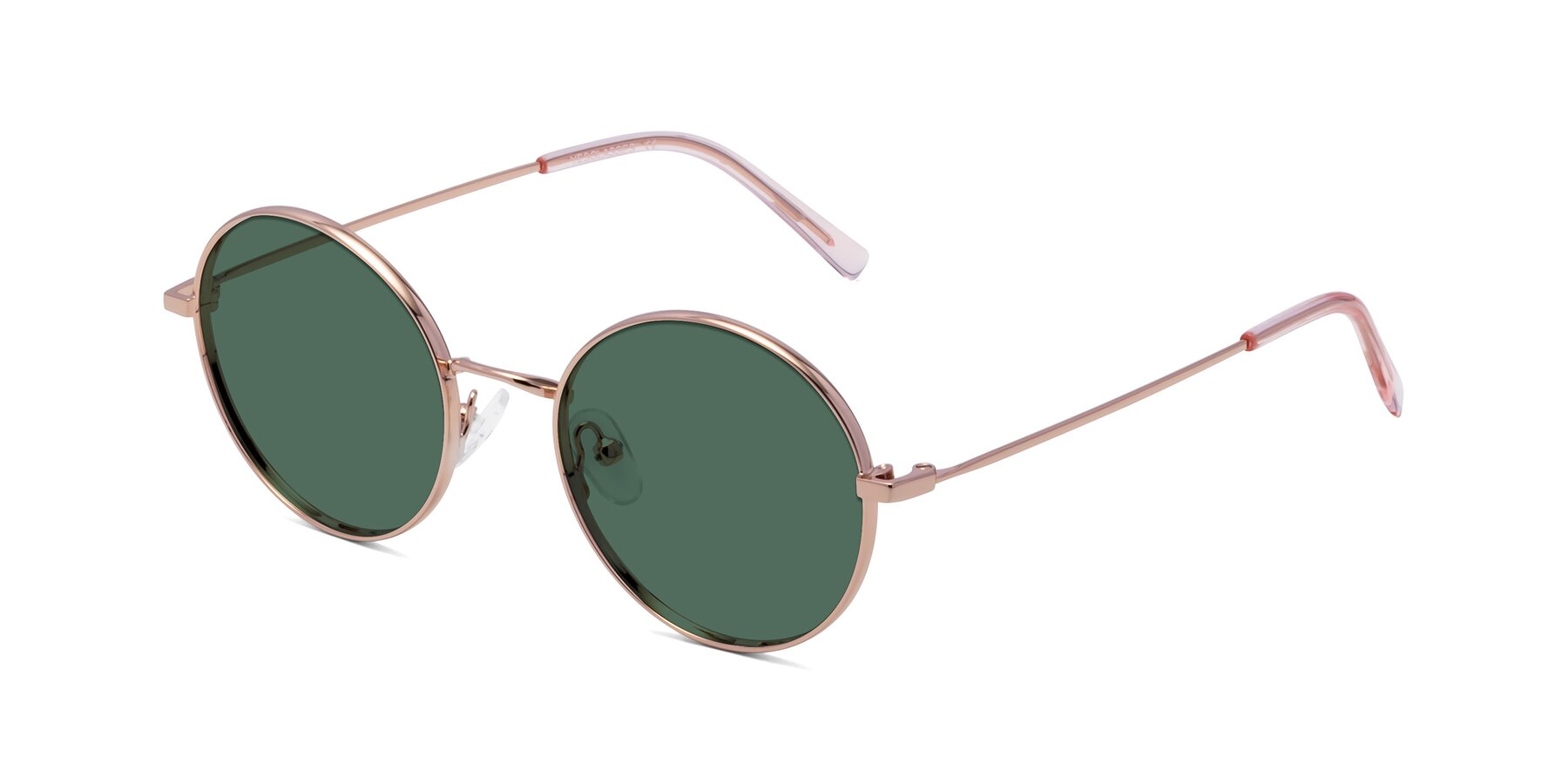 Angle of Moore in Rose Gold with Green Polarized Lenses