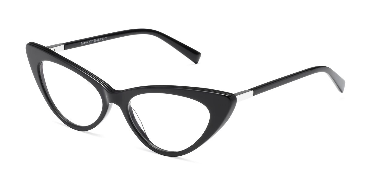 Black Retro Vintage Acetate Cat Eye Eyeglasses Sparks