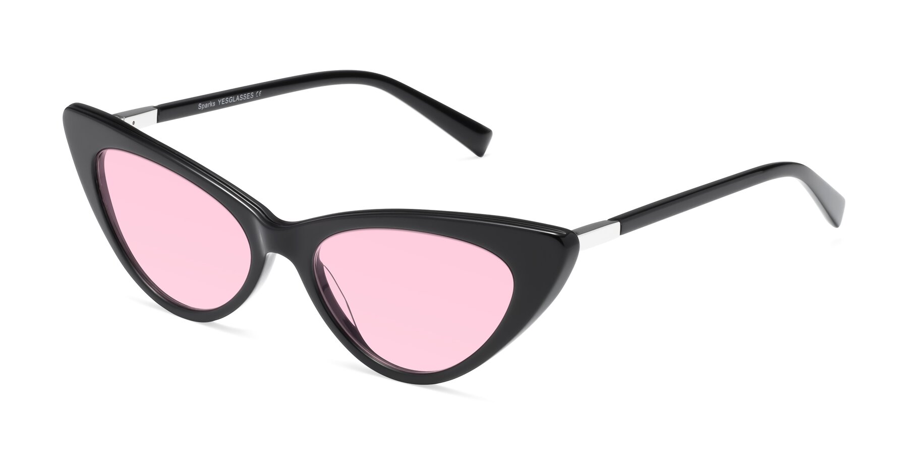 Angle of Sparks in Black with Light Pink Tinted Lenses