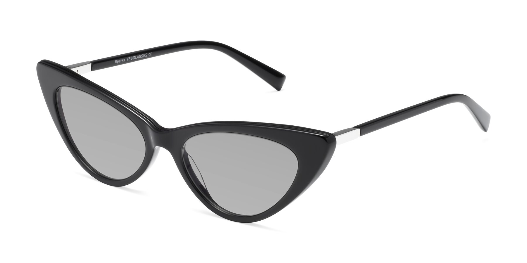 Angle of Sparks in Black with Light Gray Tinted Lenses