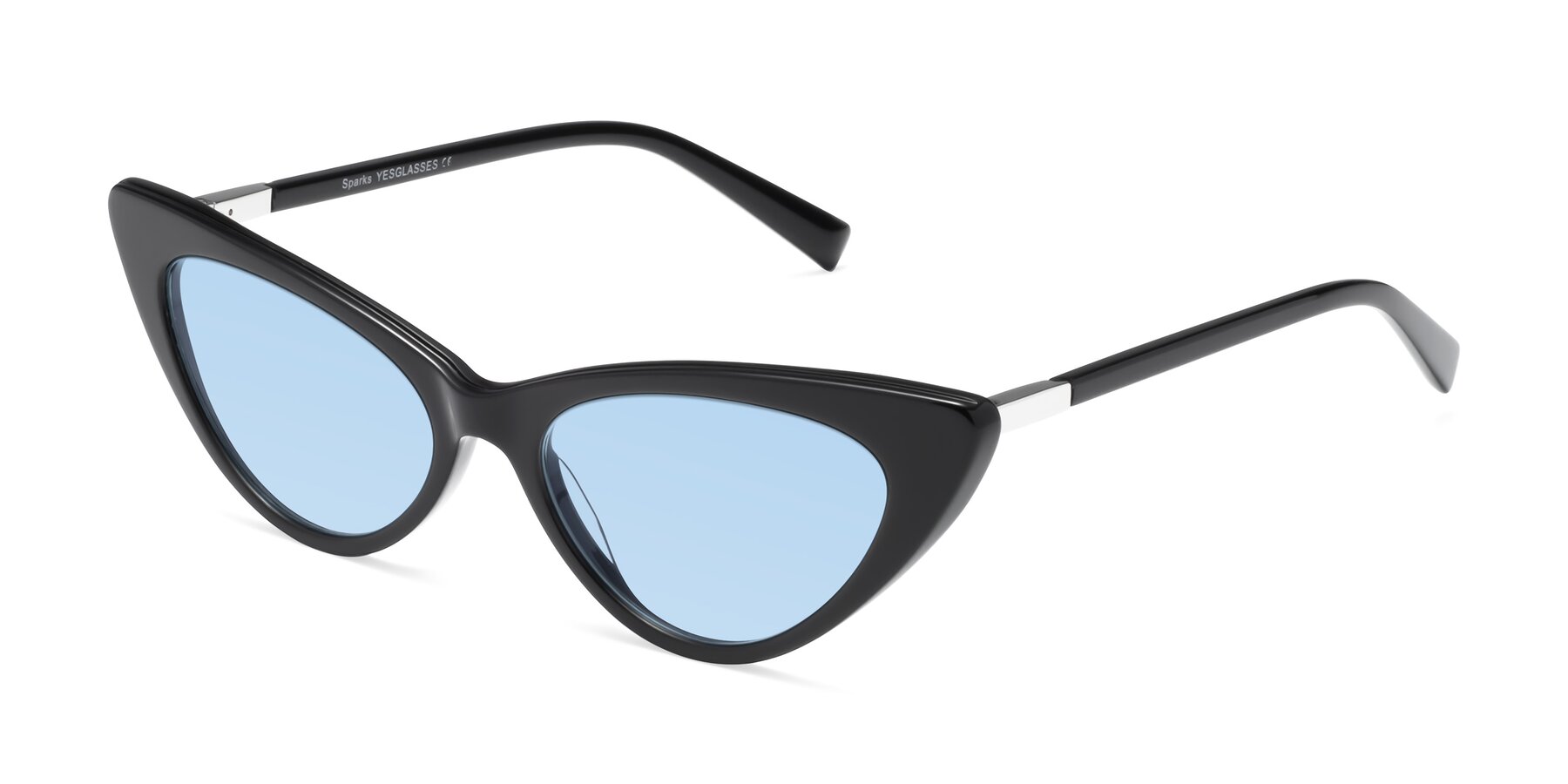 Angle of Sparks in Black with Light Blue Tinted Lenses