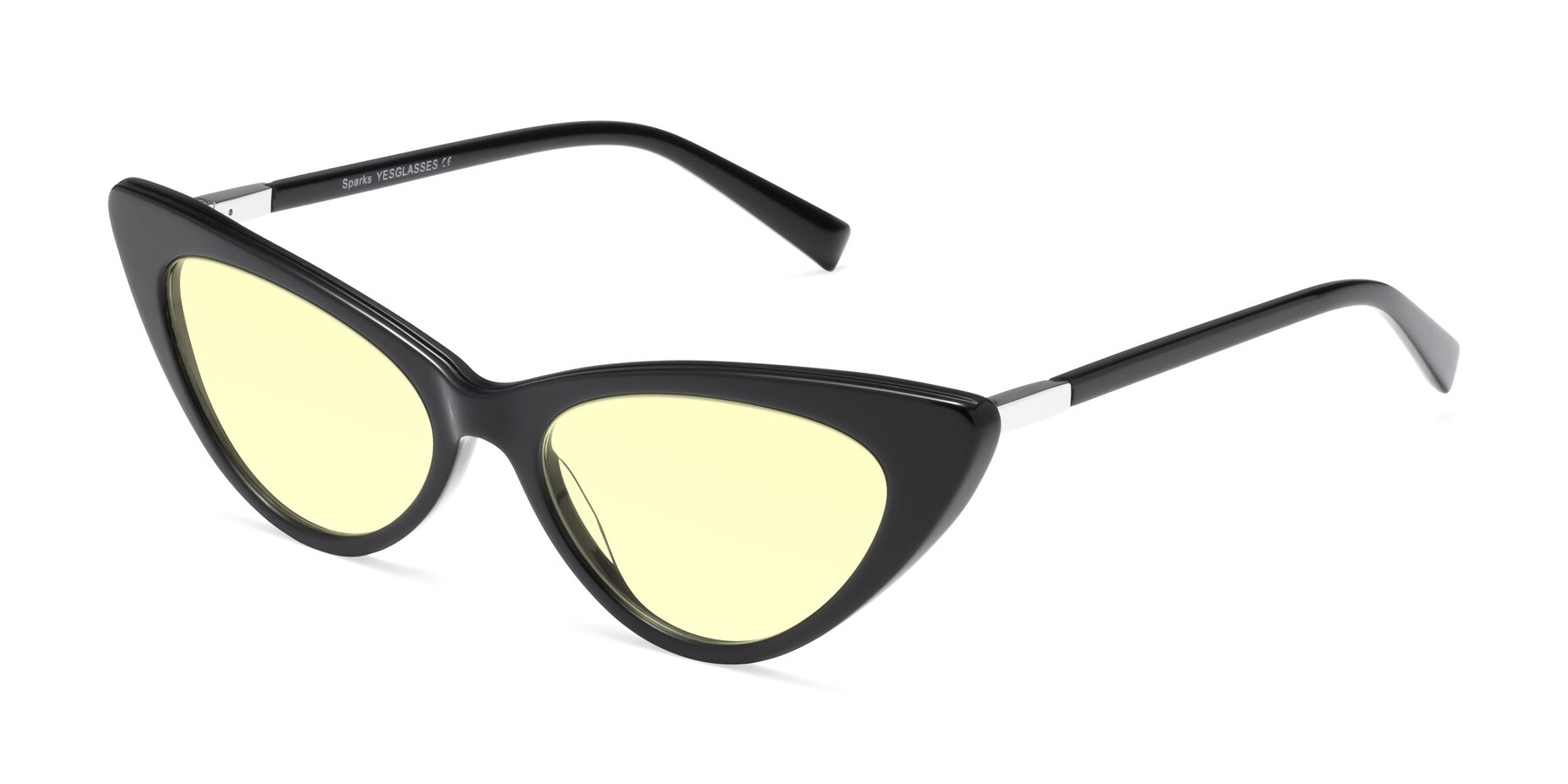 Angle of Sparks in Black with Light Yellow Tinted Lenses