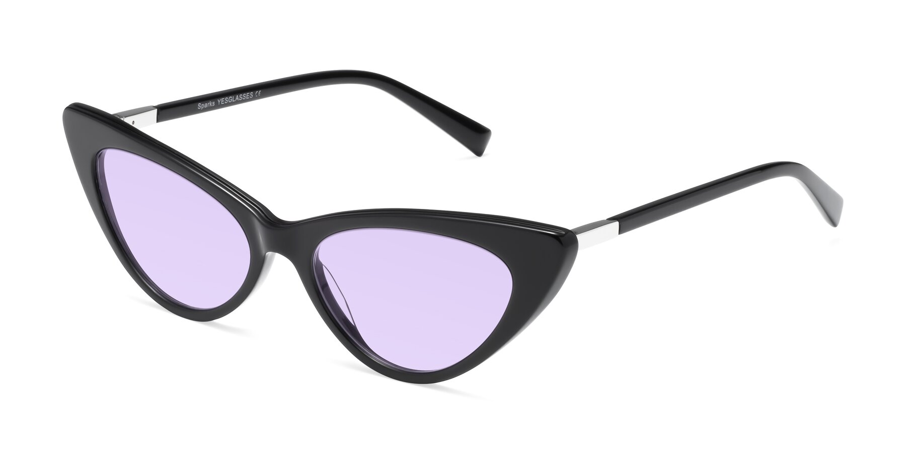 Angle of Sparks in Black with Light Purple Tinted Lenses