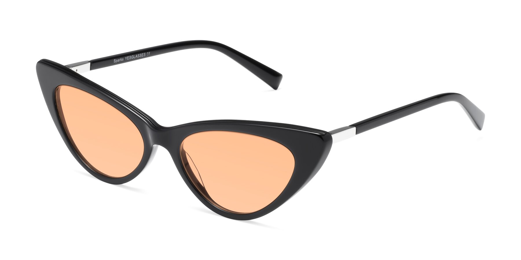 Angle of Sparks in Black with Light Orange Tinted Lenses