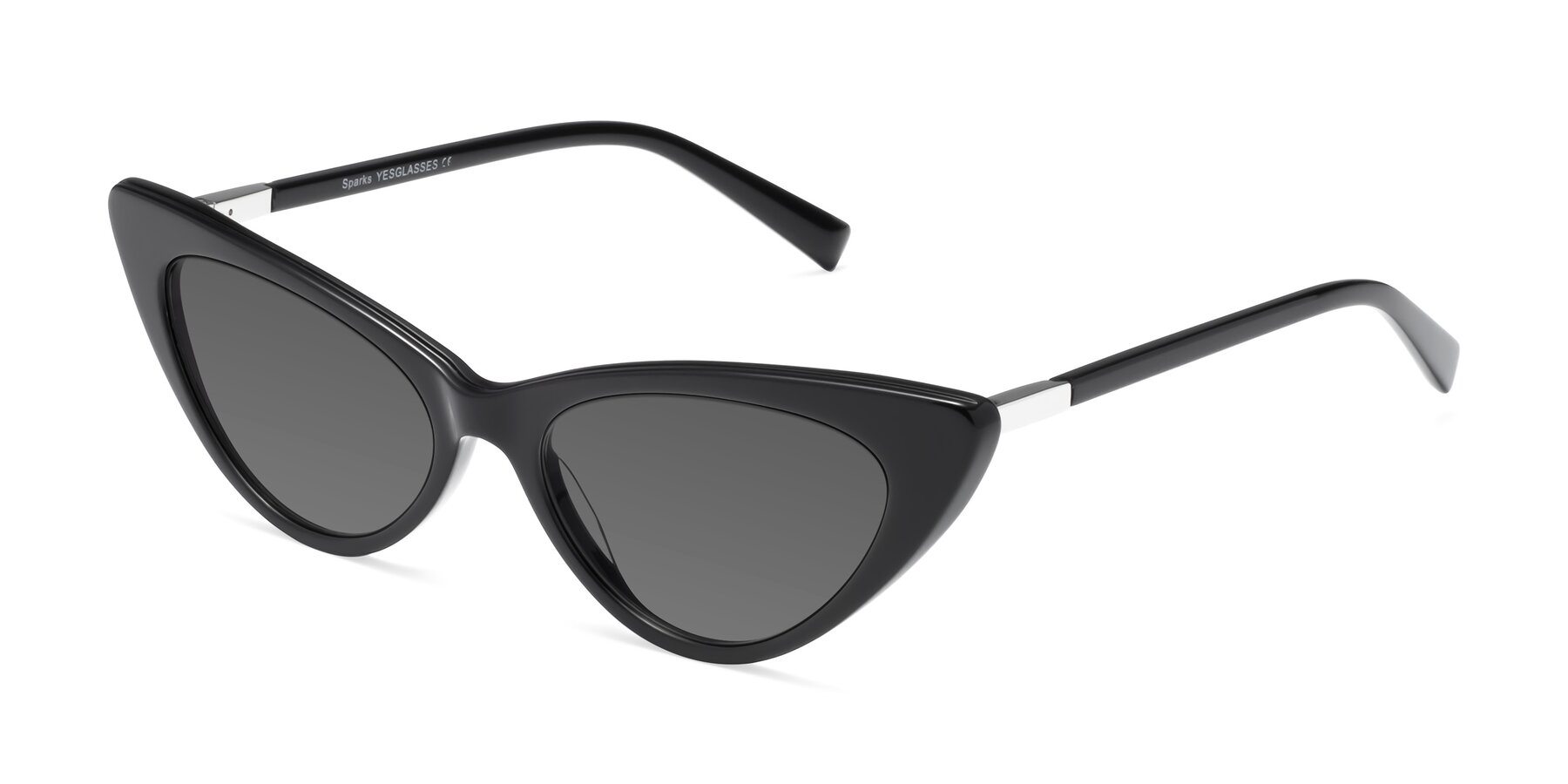 Angle of Sparks in Black with Medium Gray Tinted Lenses