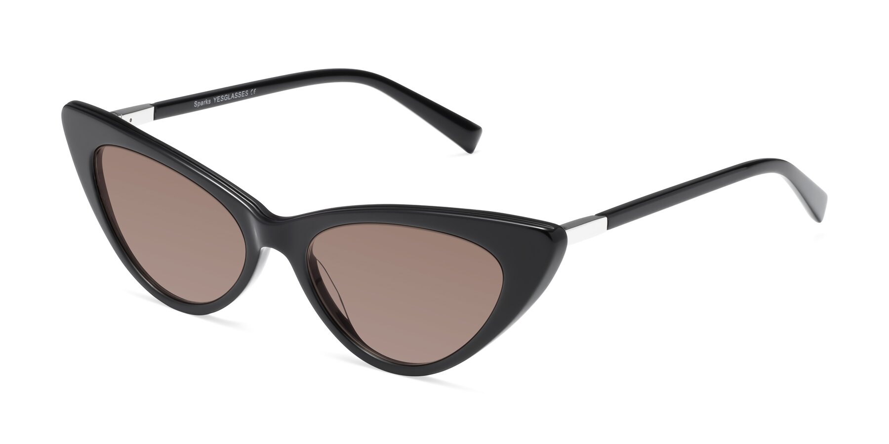 Angle of Sparks in Black with Medium Brown Tinted Lenses