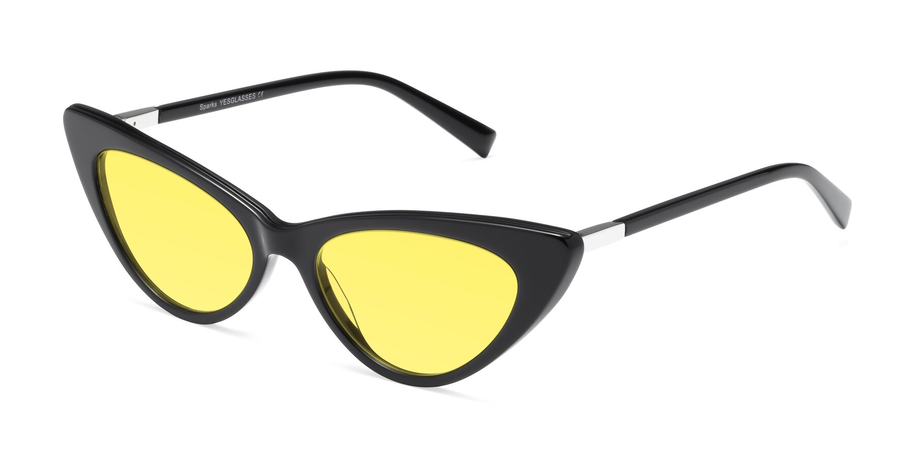 Angle of Sparks in Black with Medium Yellow Tinted Lenses