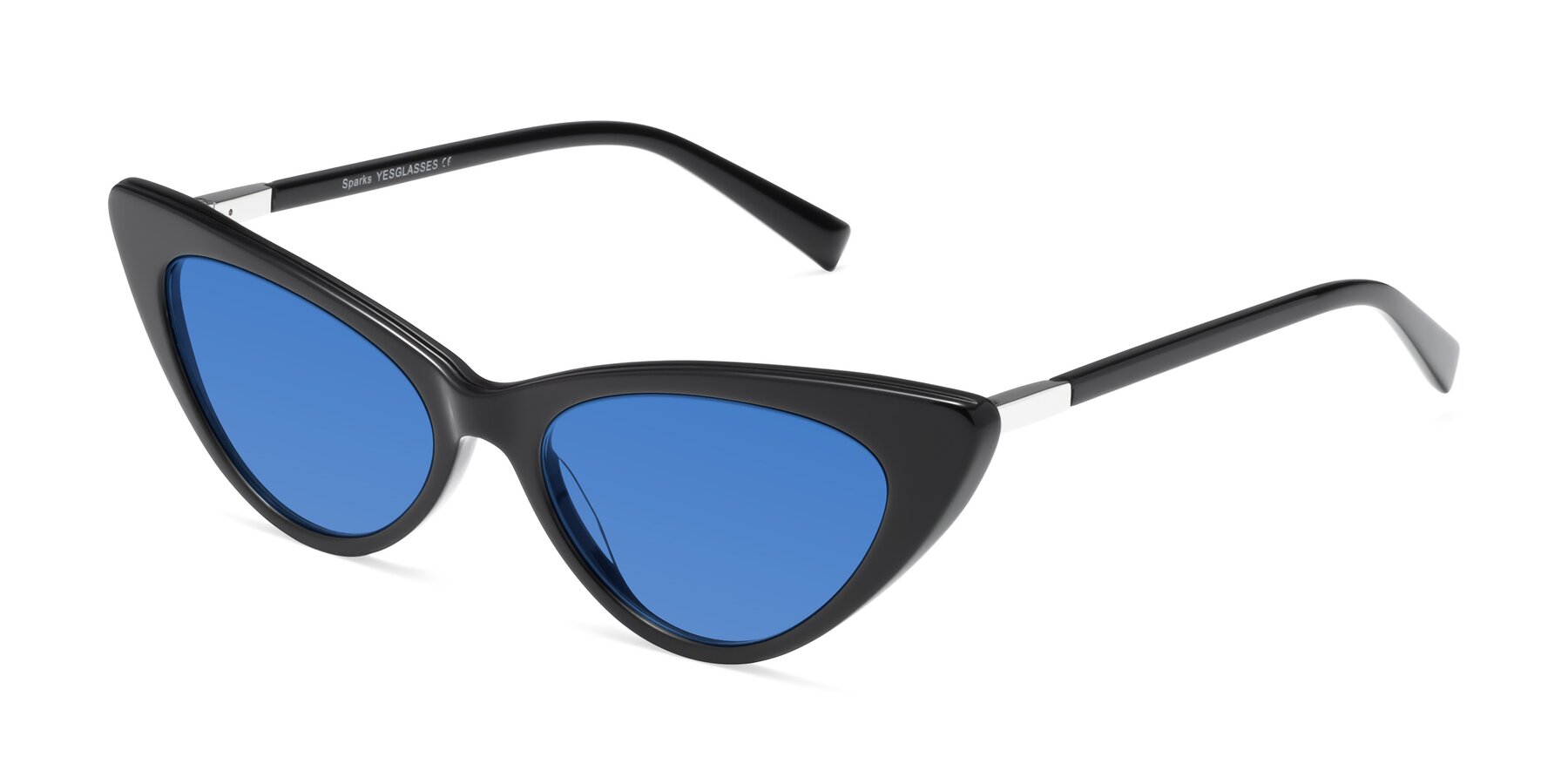 Angle of Sparks in Black with Blue Tinted Lenses