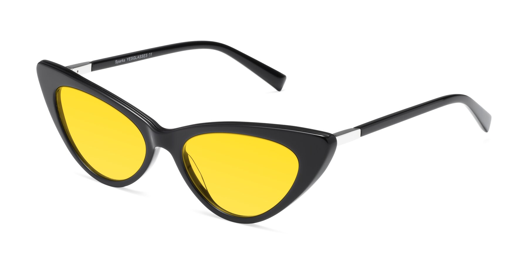 Angle of Sparks in Black with Yellow Tinted Lenses